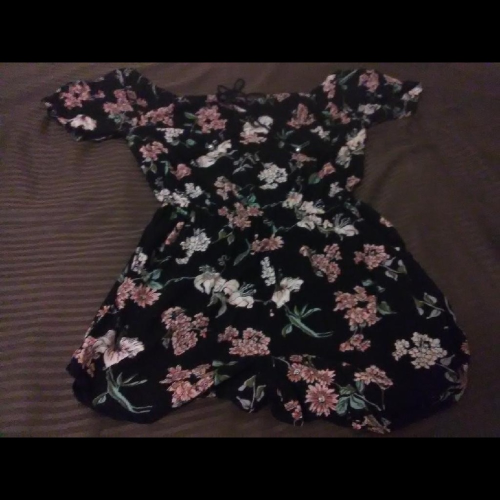 Floral black romper